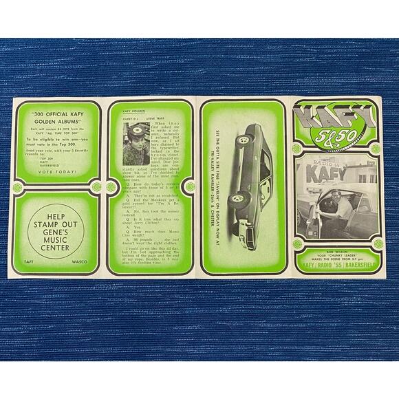 VTG 1967 Radio Station KAFY 55 Music Survey Bakersfield CA 1968 AMC Javelin - Picture 2 of 3